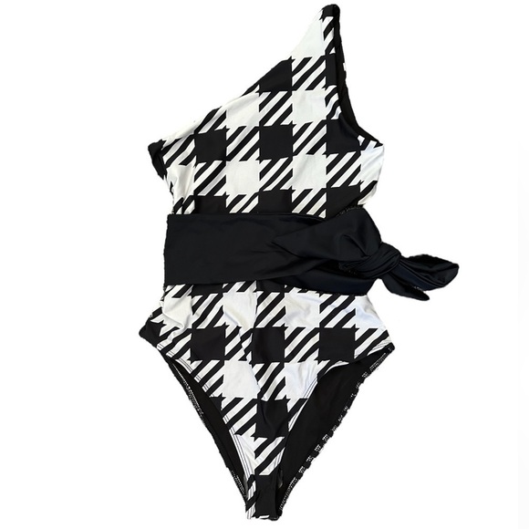 NWT BEACH RIOT Carlie Houndstooth One Piece Swimsuit - Picture 5 of 7